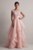 Robe de la mère de la mariée à col bateau à col bateau A line champagne à sequins
