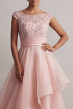 Robe de la mère de la mariée à col bateau à col bateau A line champagne à sequins