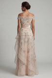 Robe de la mère de la mariée A Line, à Blush À Sequins
