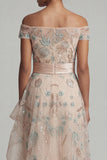 Robe de la mère de la mariée A Line, à Blush À Sequins