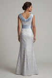 Robe de mère de mariée en brocart sirène à col à col à capuchon