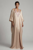 Robe de la mère de la mariée à la robe de la mariée en satin champagne à col nu