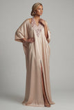 Robe de la mère de la mariée à la robe de la mariée en satin champagne à col nu