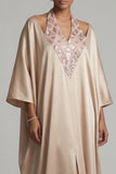 Robe de la mère de la mariée à la robe de la mariée en satin champagne à col nu