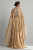 Robe Mère de la Mariée à manches longues en A-Line Champagne