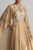 Robe Mère de la Mariée à manches longues en A-Line Champagne
