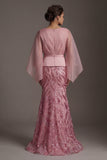 Robe de mère de la mariée à col en V à col en V et paillettes de la mariée