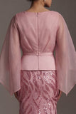 Robe de mère de la mariée à col en V à col en V et paillettes de la mariée