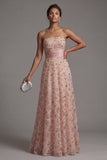 Robe de mère de mariée à la ligne A Strapless perlée