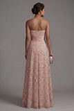 Robe de mère de mariée à la ligne A Strapless perlée
