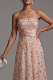 Robe de mère de mariée à la ligne A Strapless perlée