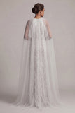 Robe de mère de mariée en ivoire de paillettes avec manches courtes