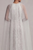 Robe de mère de mariée en ivoire de paillettes avec manches courtes
