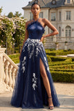 Robe longue de bal à fleurs à dos ouvert A Line, dos ouvert et longue robe de bal