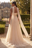 Corset buste à blush Une robe de bal longue en tulle en fleurs 3D avec une écharpe au col