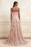 Corset bretellé Blush Strapless Sequins, robe de bal longue fleurie avec fleurs 3D