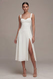 Robe de fiançailles Midi Ivory A Line avec fente
