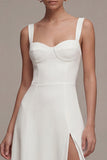 Robe de fiançailles Midi Ivory A Line avec fente