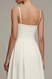 Robe de fiançailles Midi à bretelles blanches blanches