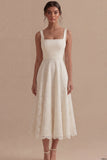 Robe de fiançailles midi ivoire en dentelle