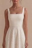 Robe de fiançailles midi ivoire en dentelle