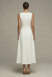 Robe de fiançailles blanche sans manches sans manches A Line