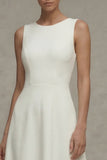 Robe de fiançailles blanche sans manches sans manches A Line
