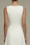 Robe de fiançailles blanche sans manches sans manches A Line