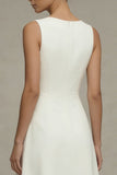 Robe de fiançailles blanche sans manches sans manches A Line