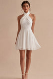Dentelle en mousseline A Line Petite robe blanche