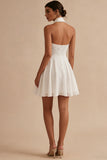Dentelle en mousseline A Line Petite robe blanche