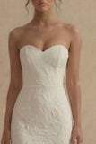 Robe de fiançailles Midi en sirène blanche jacquard sans bustelles
