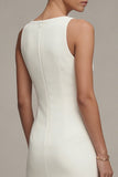 Robe de fiançailles blanche Midi à col bateau en dentelle