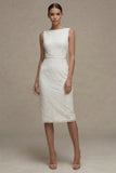 Robe de remise de diplôme en dentelle en dentelle blanche bodycon
