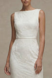 Robe de remise de diplôme en dentelle en dentelle blanche bodycon