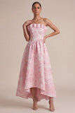 Robe de mariage Midi midi rose sans bretelles