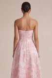 Robe de mariage Midi midi rose sans bretelles