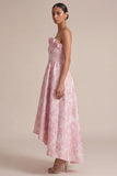 Robe de mariage Midi midi rose sans bretelles