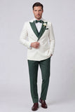 Costumes de bal de promo noirs 3 pièces à revers de pointe double boutonnage