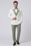 Costumes de bal de promo noirs 3 pièces à revers de pointe double boutonnage