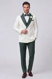 Costumes de bal pour hommes à revers noir pointé en trois pièces à double boutonnage