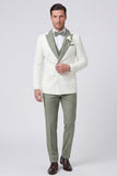 Costumes de bal pour hommes à revers noir pointé en trois pièces à double boutonnage