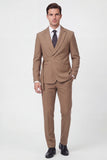 Costumes pour hommes en 2 pièces marron à une encoche