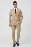 Costumes pour hommes en 2 pièces kaki à simple poitrine pointe