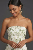Robe de mariage de mariage verte à volants hauts bas