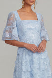 Robe de fiançailles Midi à paillettes blanches à la ligne A