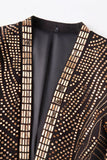 Costumes de bal masculins ouverts en or scintillants en deux pièces