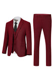 Costumes de mariage trois pièces à boutonnage simple à revers gris foncé