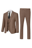 Costumes de mariage trois pièces à boutonnage simple à revers gris foncé