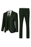 Costumes de mariage trois pièces à boutonnage simple à revers gris foncé